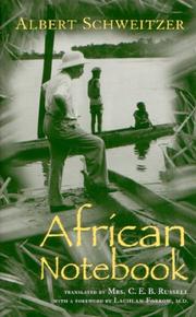 Cover of African notebook by Albert Schweitzer