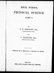 Front cover of High school physical science by F. W. Merchant