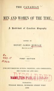 Cover of The Canadian men and women of the time by Henry J. Morgan