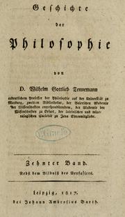 Front cover of Geschichte der philosophie by Wilhelm Gottlieb Tennemann