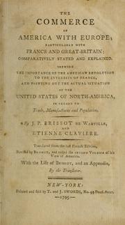 Front cover of De la France et des Etats-Unis by J.-P Brissot de Warville