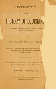 Front cover of Synopsis of the history of Louisiana by Guy Soniat du Fossat