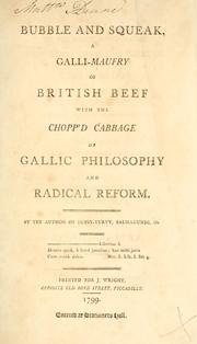 Front cover of Bubble and squeak, a galli-maufry of British beef with the chopp'd cabbage of Gallic philosophy and radical reform by George Huddesford