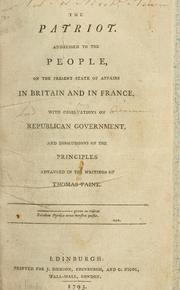 Cover of The patriot by Hardy, Thomas