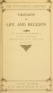 Front cover of Thoughts on life and religion by F. Max Müller