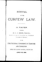 Front cover of Revival of the curfew law by J. J. Kelso