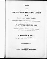 Front cover of Table of the statutes of the Dominion of Canada and the British North America Act, 1867 by R. J. Wicksteed
