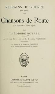 Front cover of Chansons de route (1er janvier - 31 aout 1915) by Théodore Jean Marie Botrel