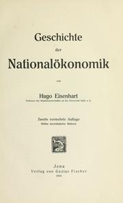 Front cover of Geschichte der Nationalökonomik by Hugo Eisenhart