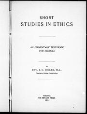 Cover of Short studies in ethics by John Ormsby Miller
