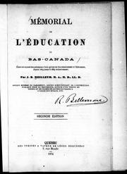 Front cover of Mémorial de l'éducation du Bas-Canada by Jean-Baptiste Meilleur