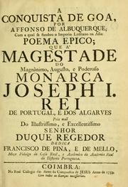 Cover of A conquista de Goa, por Affonso de Albuquerque by Francisco de Pina e de Mello