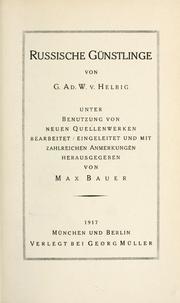 Front cover of Russische Günstlinge by Georg Adolf Wilhelm von Helbig