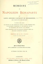 Cover of Memoirs of Napoleon Bonaparte by Louis Antoine Fauvelet de Bourrienne