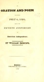 Front cover of An oration and poem delivered July 4, 1826, being the fiftieth anniversary of American independence. . by William Emmons