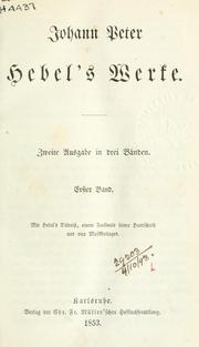Cover of Werke by Johann Peter Hebel