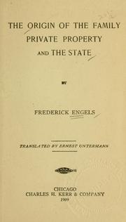 Front cover of Der Ursprung der Familie, des Privateigenthums und des Staats by Friedrich Engels