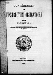 Front cover of Conférences sur l'instruction obligatoire by L. P. Paquin