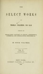 Front cover of Select works of Thomas Chalmers by Thomas Chalmers