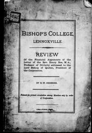 Front cover of Bishop's College, Lennoxville by R. W. Heneker