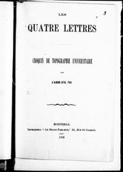 Front cover of Les quatre lettres by Alexis Pelletier