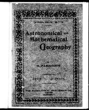 Front cover of Astronomical and mathematical geography by M. Parkinson