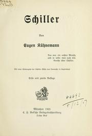 Cover of Schiller by Eugen Kühnemann