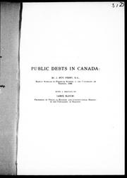 Cover of Public debts in Canada by J. Roy Perry
