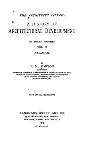 Cover of A history of architectural development by Frederick Moore Simpson
