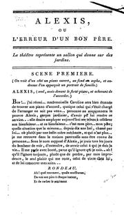 Front cover of Alexis, ou, L'erreur d'un bon père, comédie en un acte, et en prose, mélée d'ariettes .. by Marsollier