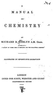 Front cover of A Manual of Chemistry by Richard D. Hoblyn