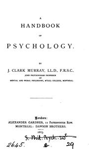 Front cover of A handbook of psychology by John Clark Murray