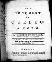 Front cover of The conquest of Québec by Middleton Howard