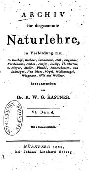Front cover of Archiv für die gesammte Naturlehre by Karl Wilhelm Gottlob Kastner