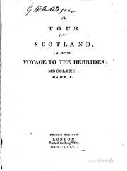 Cover of A tour in Scotland, MDCCLXXII by Thomas Pennant