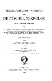 Front cover of Biographisches Jahrbuch und deutscher Nekrolog by Anton Bettelheim