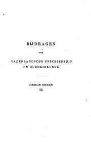 Front cover of Bijdragen voor vaderlandsche geschiedenis en oudheidkunde by N. Japikse