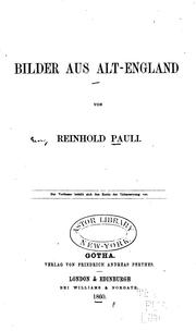 Front cover of Bilder aus alt-england by Reinhold Pauli