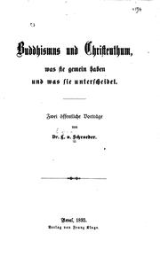 Cover of Buddhismus und Christenthum: Zwei öffentliche Vorträge by Leopold von Schroeder