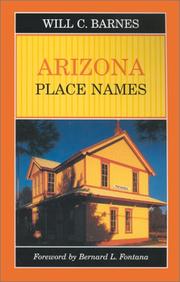 Front cover of Arizona place names by William Croft Barnes