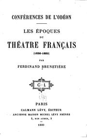 Front cover of Les epoques du theatre francais (1636-1850) by Ferdinand Brunetière