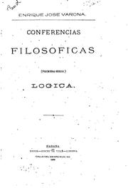 Front cover of Conferencias filosóficas by Enrique José Varona