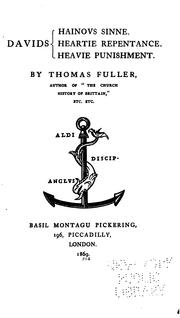 Front cover of Davids Hainous Sinne, Heartie Repentance, Heavie Punishment by Thomas Fuller