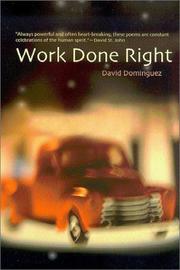 Cover of Work Done Right by David Dominguez