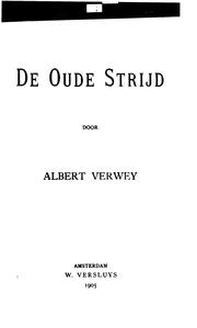 Cover of De oude strijd by Albert Verwey