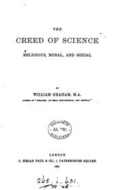 Front cover of The creed of science by William Graham