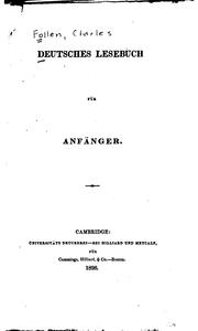 Front cover of Deutsches Lesebuch für Anfänger by Charles Follen