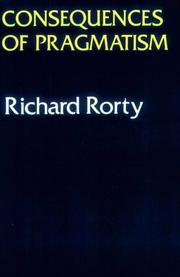 Front cover of Consequences of pragmatism by Richard Rorty