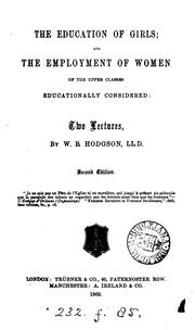Front cover of The education of girls by W. B. Hodgson