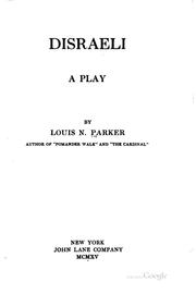 Cover of Disraeli, a play by Louis Napoleon Parker